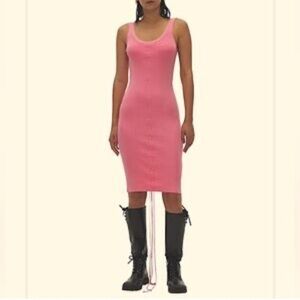Helmut Lang Lacing Dress in Disco Pink. New with Tags size XS Boho Edge